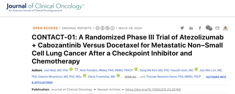 Stephen V Liu: Results from phase III CONTACT-01 trial Journal of Clinical Oncology